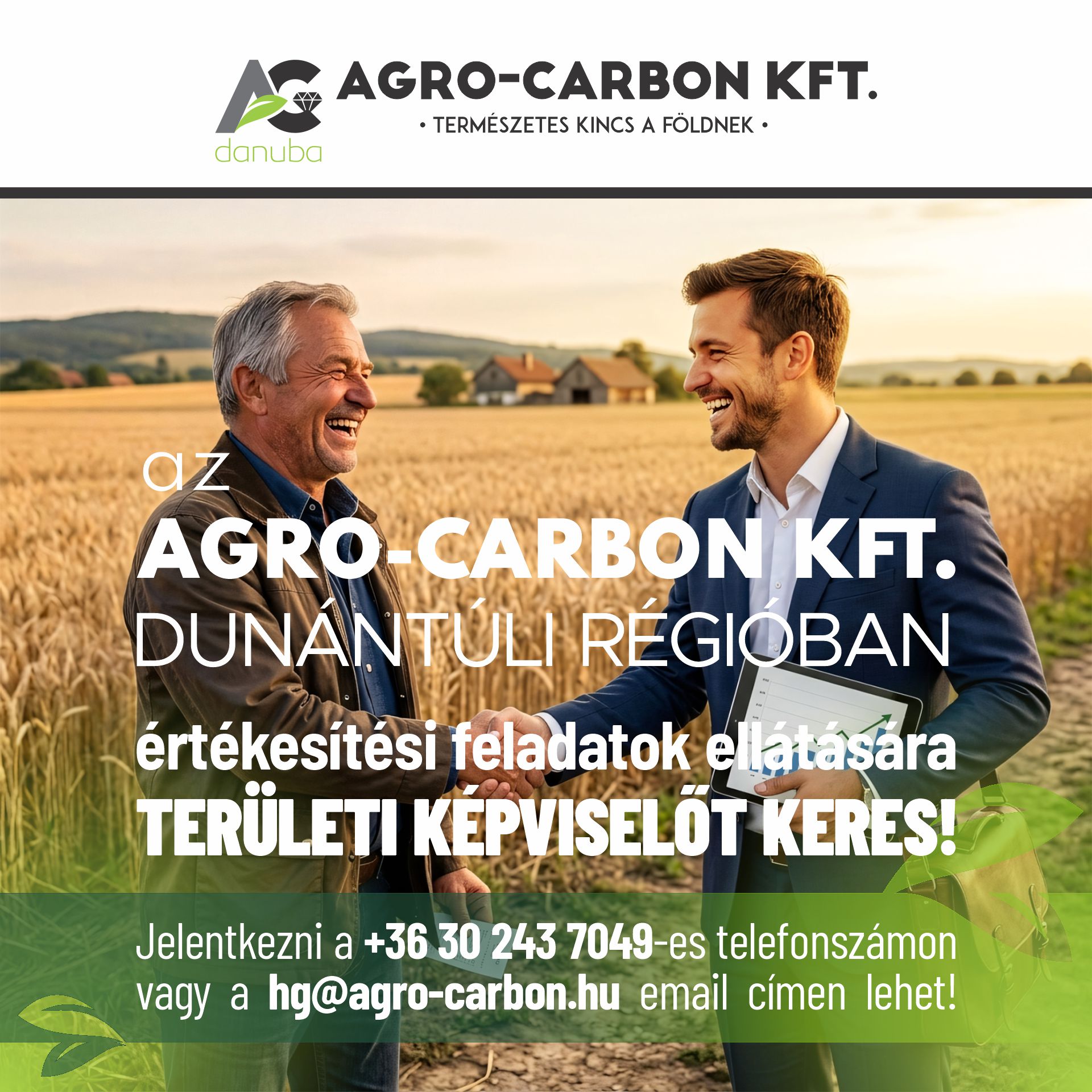 Csatlakozz az Agro-Carbon csapatához - Dunántúli területi képviselő